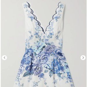 Zimmerman Aliane scalloped floral-print linen mini dress Size 1